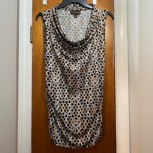 Size small - Brown, tan & black blouse.